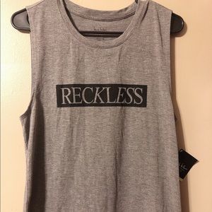 NWT HEATHER GREY WOMEN’S MUSCLE TEE, SZ SMALL